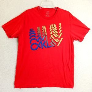 Oakley Shirt Adult‎ Large Short Sleeve Red Cotton Comfort Colors Heavyweight